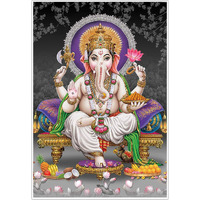 PRINTNET Lord Ganesh Poster (Large, 13x19-Inch, 300GSM Thick Paper, Laminated, Multicolour)