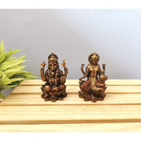 Collectible India Polyresin Laxmi Ganesh Set, 8 X 5 X 5cm