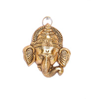 Rci Handicrafts Religious Aluminum Ganesh Head Main Door Hangings (11x12x4, Gold)