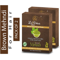 LaDecus INDIA Natural Herbal Organic Mehendi Powder for Hair with Medicinal Herbs (Brown) - Pack of 2