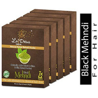 LaDecus INDIA Natural Herbal Organic Mehendi Powder for Hair with Medicinal Herbs - Pack of 5 (Each 40 gm, Black)