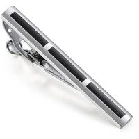 UJOY Mens Tie Pin Bar Enamel Silver Classic Mens Fashion Accessories (Narrow)