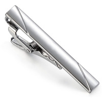 UJOY Mens Tie Pin Bar Short Size Enamel Silver Classic Mens Fashion Accessories (Shinny) 45mm
