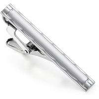 UJOY Mens Tie Pin Bar Enamel Silver Classic Mens Fashion Accessories (Polish)