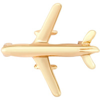 UJOY Lapel Pins Brooch Fashion Design Airplane in Gold for Gentlemen