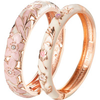 UJOY Jewellery sets Bangles Fashion Bracelets for Women Gift Pack 2 pcs (Pink White Flower)