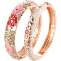 UJOY Jewellery sets Bangles Fashion Bracelets for Women Gift Pack 2 pcs (Rose)
