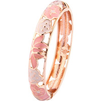 UJOY Enamel Bangle Bracelets Lotus Design For Lady (Light Pink, Womens)