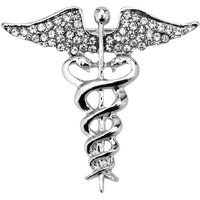 UJOY Vintage Metal Lepel Pin Doctor Symbol for Men Blazer Suit in Gift Box (Angle-Silver)