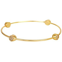 Estele Jewellery Bracelet For Women Gold Plated Circular Designer 2:4 Size Bangle Bracelet with White Austrian Crystals for Girls/Women-250-BGWE BR