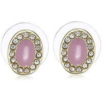 Estele 24KT Brass Love Stud Earrings for Girls, Gold