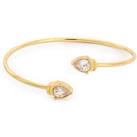 Estele 24 Kt Gold Plated Pear Twin Cuff Bracelet For Womens
