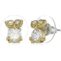 Estele 24 Kt Gold Plated Floral Stud Earrings with Stone-Studded Cubic zirconias for Women