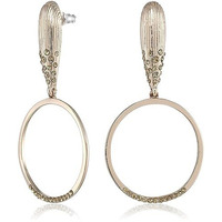 Estele Long Gold Colour Circular Drop Latest Earrings For Women