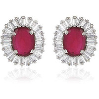 Estele Rhodium Plated Stud Earrings for Women/Girls