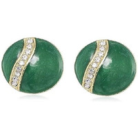 Estele Gold plated and white stone with colour mosaic studs for women
