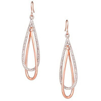 Estele Fashion Jewellery Rose Gold Plated Exquisite Drop Earrings with White Austrian Crystals for Girls and Women-702/702 RG ER