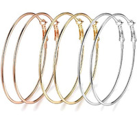 Yellow Chimes Hoop Earrings for Women Fashion Circle Shaped Hoops Earrings Set | Multicolor Big Hoops Bali Combo of 3 Pairs Earrings for Girls | Birthday Gift for Girls Anniversary Gift for Wife
