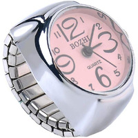 Yellow Chimes Stainless-Steel Base Metal Pink Dial Analog Stretchable Womens Watch Ring