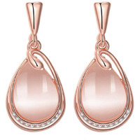 Yellow Chimes Drop Earrings for Women Fashion Rosegold Opal Stone Drop Earrings | Rosegold Plated Drop Earrings for Girls | Birthday Gift For Girls & Women Anniversary Gift for Wife