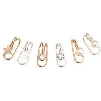 Yellow Chimes Earrings for Women & Girls Fashion Gold Ear Cuff | Gold Plated Clip On Ear Cuff Set | Western Non Piercing Cartilage Ear Cuffs Combo | Birthday Gift for Girls and Women
