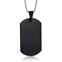 Yellow Chimes Pendant for Men and Boys Black Dog Tag for Men | Stainless Steel Army Dog Tag Chain Pendants for Men | Birthday Gift for Men and Boys Anniversary Gift for Husband