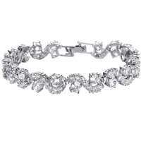 Yellow Chimes Women Crystal Bracelets | Silver Toned Bracelets for Women | CZ Crystals Bracelet For Women | Birthday Gift for Girls & Women Anniversary Gift for Wife