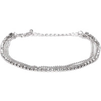 Yellow Chimes Crystal Multi-Strand Single PC Silver Plated Anklet for Women (YCFJAK-030CHN-SL)