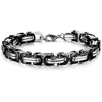 Yellow Chimes Bracelets for Men and Boys Fashion Black Bracelet for Men | Stainless Steel Silver Chain Bracelet for Men | Birthday Gift for Men and Boys Anniversary Gift for Husband