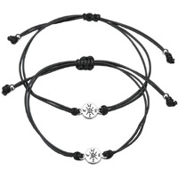 Yellow Chimes Bracelet for Unisex No Matter Where we go Matching Pomise Couple Bracelets Compass Charm Relationship Bracelets Set for Men and Women