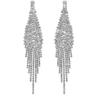 Yellow Chimes A5 Grade Crystals Glamouring Chandelier White Crystal Earrings for Women & Girls