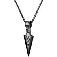 Yellow Chimes Pendant for Men and Boys Silver Pendants For Men | Stainless Steel Black Pendant Chain for Men | Birthday Gift for Men and Boys Anniversary Gift for Husband (Black 4)