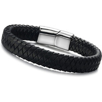 Yellow Chimes Bracelets for Men and Boys Black Leather Bracelet for Men | Magnetic-Clasp Genuine Leather Wrap Bracelets for Men | Birthday Gift for Men and Boys Anniversary Gift for Husband