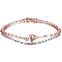Yellow Chimes Bracelet for Women and Girls Cuff Kadaa Bracelets for Women Valentines Special Love Heart Crystal Rose Gold Plated Hand Cuff Kadaa Bracelet | Birthday Gift For girls and women Anniversary Gift for Wife