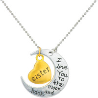 Yellow Chimes Pendant for Women Sisters Love Special Moon Heart Pendant for Girls and Women.