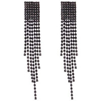 Yellow Chimes Earrings for Women and Girls | Fashion Black Crystal Stone Dangler Earring | Western Long Danglers Earrings | Accessories Jewellery for Women | Birthday Gift for Girls and Women Anniversary Gift for Wife