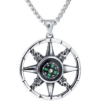 Yellow Chimes Pendant for Men and Boys Silver Pendants For Men | Stainless Steel Compass Chain Pendant Chain for Men | Birthday Gift for Men and Boys Anniversary Gift for Husband