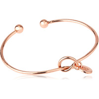 Yellow Chimes Bracelet for Women Charming Knot Heart Alphabet Letters S Initial Rose Gold Plated Cuff Bangle Best Gift Love Proposal Bracelet for Women and Girls.