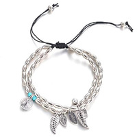 Yellow Chimes Anklets for Women and Girls Fashion Silver Anklets for Women | Silver Tone Leafy Charm Anklet Anklets Payal for Women | Birthday Gift For Girls & women