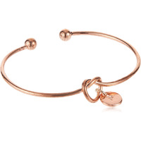 Yellow Chimes Kada Bracelet for Women Charming Knot Heart Alphabet Letters P Initial Rosegold Bangle Best Gift Love Proposal Bracelet for Women and Girls.
