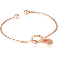 Yellow Chimes Bracelet for Women Charming Knot Heart Alphabet Letters M Initial Rose Gold Plated Cuff Bangle Best Gift Love Proposal Bracelet for Women and Girls.