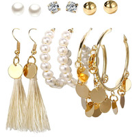 Yellow Chimes Earrings for Women and Girls | Fashion Studs and Hoops Earring Set | Gold Plated Small Stud and Big Hoop Earring | Western Hoop Earrings Combo | Accessories Jewellery for Women | Birthday Gift for Girls and Women Anniversary Gift for Wife