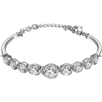 Yellow Chimes Valentine Gift for Girls Bracelet for Women & Girls A5 High Grade White Crystal Bracelets for women | SIlver Toned Valentine Special Heart Bracelet for Girls