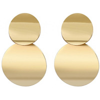 Yellow Chimes Drop Earrings for Women Gold Plated Earrings Geometric Round Dual Circle Drop Earrings For Women and Girls.