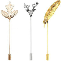 Yellow Chimes Lapel Pin for Men and Boys Leaf Lapel Pin for Men Suit | Gold Plated Formal Stainless Steel Golden Lapel Pins | Birthday Gift for Men and Boys Anniversary Gift for Husband