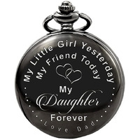 Yellow Chimes Black Pendant for Women Daughters Special Pocket Watch Pendant for Fathers Little Princess Unique Memorable Gift for Daughter Stainless Steel Watch for Women and Girls.