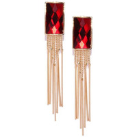 Yellow Chimes Danglers Earrings for Women Red Crystal Earrings Gold Plated Tassel Danglers Earrings For Women and Girls.