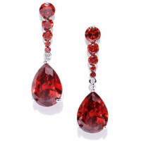 Yellow Chimes Drop Earrings for Women Red Crystal Earrings Elegant Silver Plated Crystal Drop Earrings for Women and Girls.