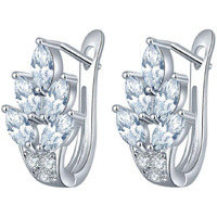 Yellow Chimes Crystals from Swarovski Leafs Stylish Fashion Hoops Earrings for Women and Girls Fancy Party Wear