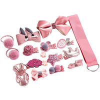 Melbees by Yellow Chimes Kids Hair Accessories for Girls Hair Accessories Combo Set Peach 18 Pcs Baby Girls Hair Clips Set Cute Ponytail Holder Claw Clip Bow Clips For Girls Kids Teens Toddlers